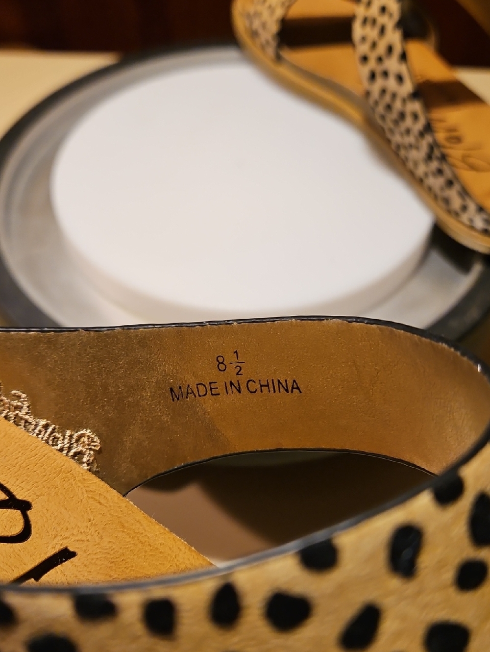 Blowfish Cream and Black Print Slide Sandals - Picture 13 of 14